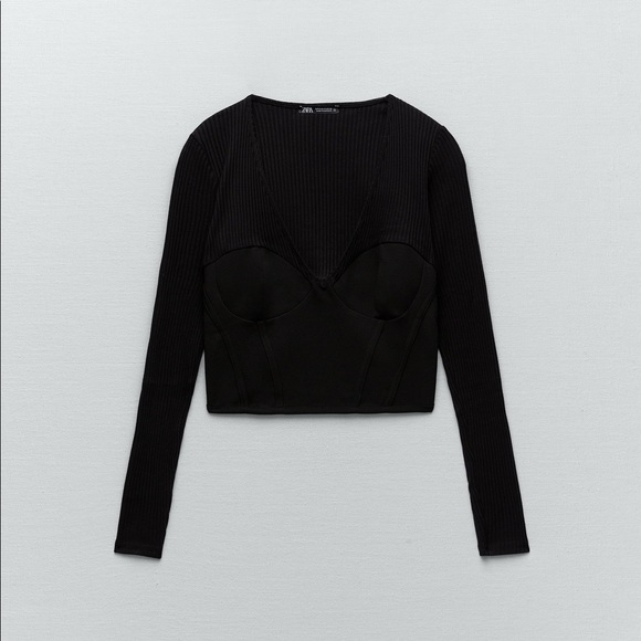 Zara Tops Zara Combination Corset Top Poshmark